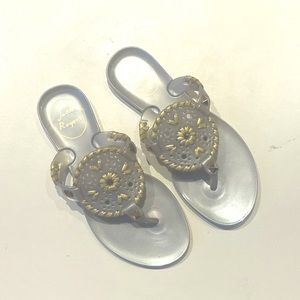 Jack Rogers Silver and Gold Sandals for Effortless Elegance